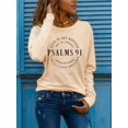 thumbnail image 1 of Long Sleeve Top,Bible Psalms Letter Printed Round Neck Long Sleeve T-Shirt Fall Cloth For Women, 1 of 3