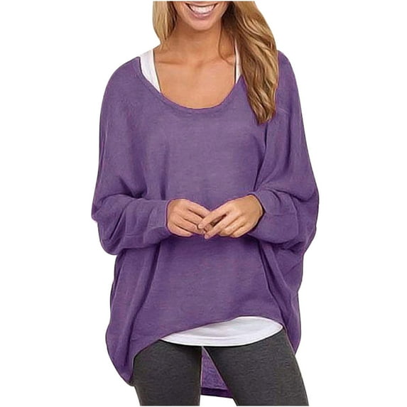 Long Sleeve Tops Cotton Plus Size Womens Sweatshirts Casual Shirts Oversized Baggy Long Sleeve Sweatshirt