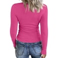 thumbnail image 1 of Long Sleeve Tops For Women Casual Scoop Neck Ribbed Knit T-Shirt Slim Fitted Basic Tee Shirts 2026 Fall Trendy Clothes, 1 of 5