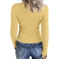 thumbnail image 1 of Long Sleeve Tops For Women Casual Scoop Neck Ribbed Knit T-Shirt Slim Fitted Basic Tee Shirts 2026 Fall Trendy Clothes, 1 of 5