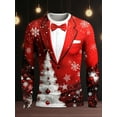 thumbnail image 1 of Long Sleeve Tops Men Blouse Christmas 3D Print Shirts Blouse Men Shirts Elegant Shirts Work Blouse Slim Fit Shirt Regular Shirts Plus Size Red XL, 1 of 6