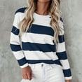 thumbnail image 1 of Long Sleeve Tops Womens Long Sleeve Shirts T Shirts Crew Neck Shirts Basic Tee Comfy Striped Printed Tops Blouse, 1 of 5