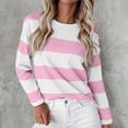 thumbnail image 1 of Long Sleeve Tops Womens Long Sleeve Shirts T Shirts Crew Neck Shirts Basic Tee Comfy Striped Printed Tops Blouse, 1 of 5
