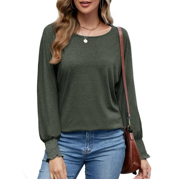 Long Sleeve Tops for Women 2024 Fashion T Shirts for Women Crewneck Casual Loose Shirts Basic Tee