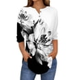 thumbnail image 1 of Long Sleeve Tops for Women 3/4 Sleeve Crewneck Casual Print T Shirt Womens Spring Tops, 1 of 4