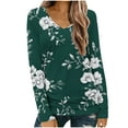 thumbnail image 1 of Long Sleeve Tops for Women Casual V Neck T-shirts with Graphic Print Loose Fit Tunic Tops Fall Spring Tees (XL, Style 01), 1 of 5