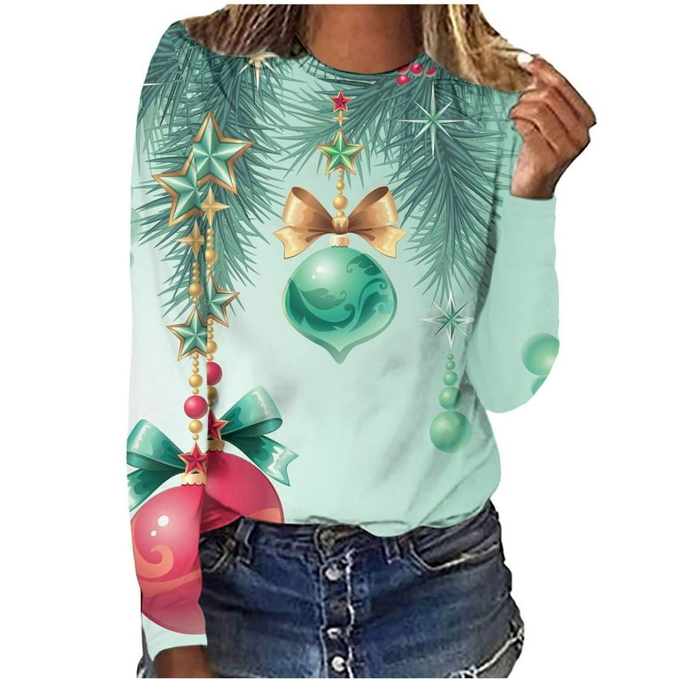 Long sleeve christmas shirts walmart hotsell