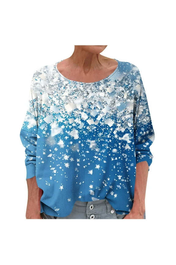 Long Sleeve Tops for Women Trendy Boat Neck Boho Polka Dot Shirts Casual Loose Workout Holiday Work Blouse