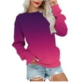 thumbnail image 1 of Long Sleeve Tops for Women Trendy Heart Printed Pullover Crewneck Sweatshirts Graphic Tee Shirt Blouse Fall Clothes (Large, Wine), 1 of 5