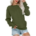 thumbnail image 1 of Long Sleeve Tops for Women with Front Pocket Crewneck Thin Sweatshirt Lightweight Casual Pullover Fall Winter Shirt (Medium, Green 01), 1 of 5