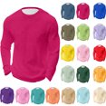 thumbnail image 1 of Long Sleeve Tshirts Shirts Men's Fitness Home Wear Pajamas Fashion Loose Casual Solid Color T-Shirt Sports Top Hot Pink Xxxl, 1 of 5