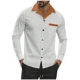 thumbnail image 1 of Long Sleeve Tshirts Shirts for Men Men’s Dress Shirts Long Sleeve Button Down Business Formal Shirt Collar Cuff Contrast Casual Shirt, 1 of 8