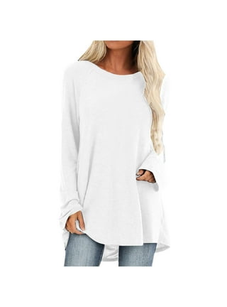 UPPADA Long Sleeve Tunic Tops for Women to Wear with Leggings Basic Solid  Color Plain Blouse Shirts Comfy Soft Tunics Tees