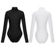 thumbnail image 1 of Long Sleeve Turtleneck Bodysuit, Casual Solid Basic Woman Body, High Neck Bodysuits Slim Tops, Black, 1 of 8