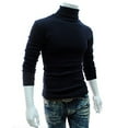 thumbnail image 1 of Long Sleeve Turtleneck Men Pullover Soft Solid Color Stretchy Knitted Shirt for Autumn Winter, 1 of 7