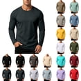 thumbnail image 1 of Long Sleeve Undershirt Zaewscy Men's Round-neck Undershirt And Winter Casual Wear Outer Wear Or Inner Wear Regular Shoulder Color Cultural Undershirt Long-sleeved T-shirt To Navy XXXL, 1 of 8