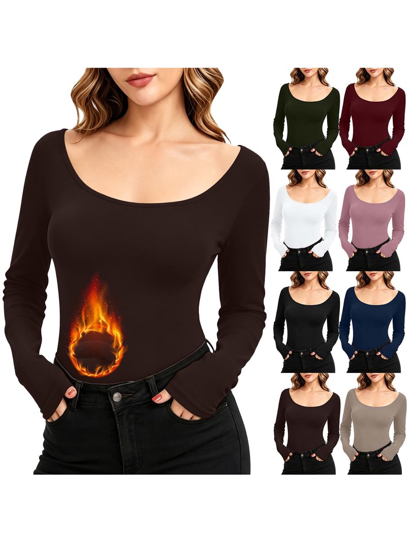 Long Sleeve Undershirt for Women Casual Velvet Tops Fall Outfits 2026 ...