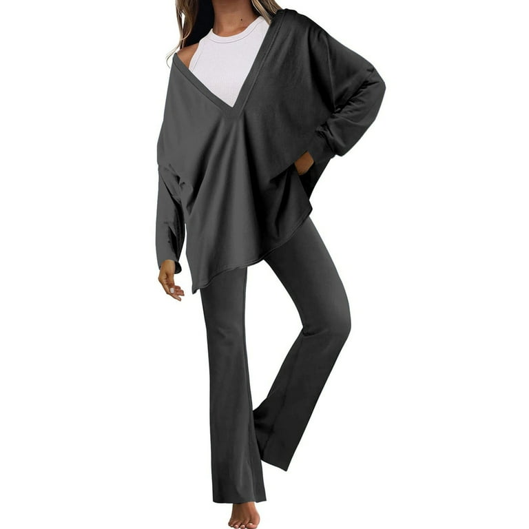 Casual Solid Solid Color O Neck Long Sleeve Two Pieces Casual Solid Solid Color O Neck Long Sleeve Two Pieces