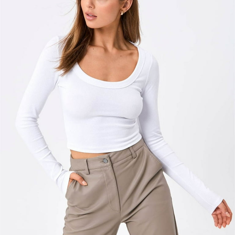 Round neck long sleeve shirts & tops store