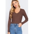 thumbnail image 1 of Long Sleeve V-neck Cable Sweater, 1 of 5