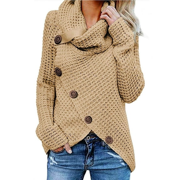 Long Sleeve Winter Warm Woman Pullovers Clothes Solid Sweater O-Neck Buttons 2022 Fashion Autumn Elegant Casual Women Sweaters