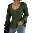thumbnail image 1 of Long Sleeve Women V-Neck Slim Knit Sweater Pullover Jumper, 1 of 5