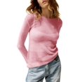thumbnail image 1 of Long Sleeve Women's Casual Tulle Top Blouse Lightweight Knit Pullover Sweater, 1 of 6