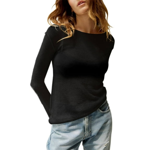 Long Sleeve Women's Casual Tulle Top Blouse Lightweight Knit Pullover Sweater