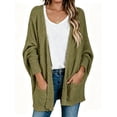 thumbnail image 1 of Long Sleeve Women's Open Front Batwing Fuzzy Knit Sweaters Chunky Cardigan, 1 of 8