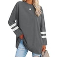 thumbnail image 1 of Long Sleeve Women's Oversized T Shirts Loose Casual Crewneck Tunic Tops Soft Blouse, 1 of 6