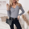 thumbnail image 1 of Long Sleeve Women's V Neck Tops Long Sleeve Elegant T Shirt Stretch Basic Tee Long Shirt Long Sleeve for Women Women's Loose Fit Tees Extra Large Women Long Sleeve Spandex Shirt Women T Shirt Women, 1 of 4