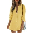 thumbnail image 1 of Long Sleeved Women Button Down Casual Loose Blouse Covers-up, 1 of 4