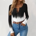 thumbnail image 1 of Long Sleeve Womens Knit Tops Fall Fashion 2025 Tops Camo Printed Henley Shirts Tunic Top Slim Fit, 1 of 7
