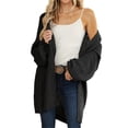thumbnail image 1 of Long Sleeve Women Solid Color Open Front Chunky Knit Sweater Cardigan, 1 of 7