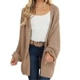 thumbnail image 1 of Long Sleeve Women Solid Color Open Front Chunky Knit Sweater Cardigan, 1 of 6