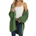 thumbnail image 1 of Long Sleeve Women Solid Color Open Front Chunky Knit Sweater Cardigan, 1 of 6