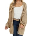 thumbnail image 1 of Long Sleeve Womens Solid Color Open Front Chunky Knit Sweater Cardigan, 1 of 6