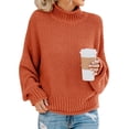 thumbnail image 1 of Fall Winter Women Long Sleeve Cable Knit Sweater Batwing Turtleneck Pullover, 1 of 6