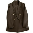 thumbnail image 1 of Long Sleeve Work Suit Jackets for Women Button Down Open Front Fashion Fall Spring Outerwear with Pockets 2025 New, 1 of 5