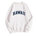thumbnail image 1 of Long Sleeve Workout Tops for Women Fall Oversized Crew Neck Long-sleeved Bubble Off the Shoulder Drawstring Graphiprint Leisure Cotton Hoodies Pullover(White,S), 1 of 3