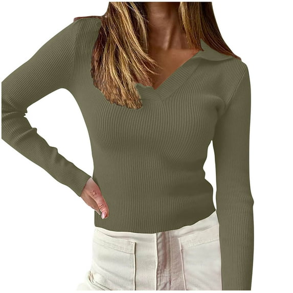 Long Sleeve Workout Tops for Women Cotton Peplum Sweatshirt for Women Winter Tight Cotton Stripe V Long Sleeve Sweatshirt