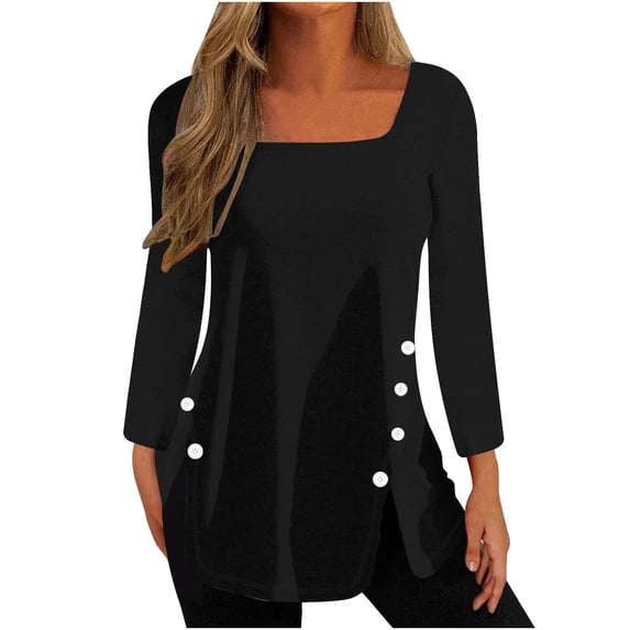Long Sleeve Workout Tops for Women Crop Plus Size Fall Sweatshirt T shirt Mid length Long Sleeve Blouse Round Neck Casual Tops