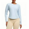 thumbnail image 1 of Long Sleeve Workout Tops for Women UV Sun Protection Quick Dry Golf Running Hiking Rash Shirts Athletic T-Shirts, 1 of 6