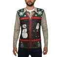 thumbnail image 1 of Long Sleeve: Xmas Zip Sweater Vest Ugly Sweater (Front/Back) Long Sleeves, 1 of 2