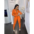 thumbnail image 1 of Long Sleeve Zipper Romper Jumpsuit (M, Orange), 1 of 11