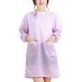 thumbnail image 1 of Long-Sleeved Apron Purple， Long Sleeve Aprons for Women Cooking Garden Apron Adult Smock Women Floral Long Sleeve Kitchen Cooking Baking Apron Working Smock, 1 of 9