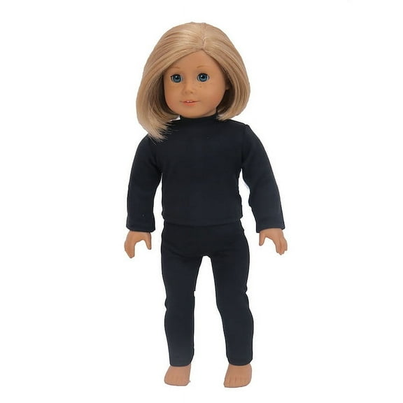 Long Sleeved Black T-Shirt and Leggings for 18inch Dolls | American Fashion World
