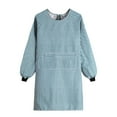 thumbnail image 1 of Long-Sleeved Cotton and Linen Apron Kitchen Household Coverall Blue， Long Sleeved Cotton Linen Apron Kitchen Household Overalls Summer Days Adults Cooking Work Work Protective Clothing Overalls Waist, 1 of 8