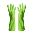 thumbnail image 1 of Long Sleeved Durable Nitrile Gloves Reusable, Clearance, Heavy duty Rubber Cleaning kitchen Cooking Anti Slip Dishwashing, 3.74-4.13 Inch Plam Width(Green2), 1 of 4
