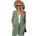 thumbnail image 1 of Long-Sleeved Knitted Cardigan  Green L, 1 of 8